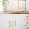 Porte d'armoire poignée en bois porte d'armoire en forme… – vue 3