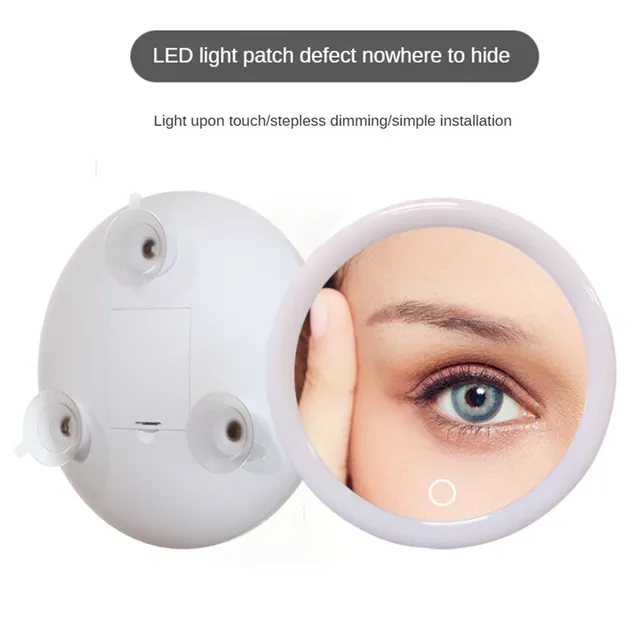 Miroir grossissant 10X avec miroir de maquillage léger… – vue 2