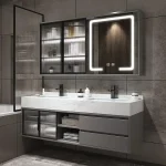 Vanité de salle de bain armoire de salle de bain moderne roche et céramique lavabo intégré combinaison salle de bain évier maquillage Muebles meubles
