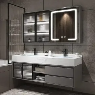 Vanité de salle de bain armoire de salle de bain moderne roche et…
