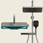 Ensemble de douche à affichage numérique intelligent, système de douche à effet pluie, ensemble complet, buse de bain booster