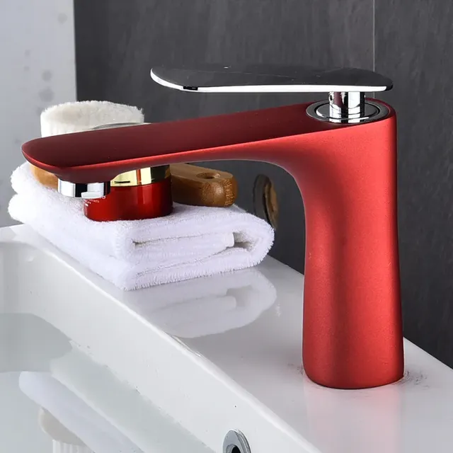 Robinet de bain orange chaud et froid – vue 4