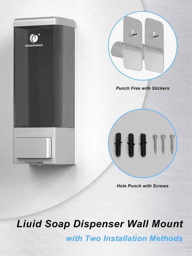 Distributeur savon liquide mural rechargeable plastique… – vue 3