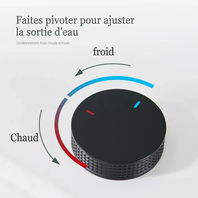 Robinet de lavabo noir mat à 2 trous – vue 7