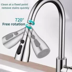 Robinet de cuisine haute pression mitigeur rotatif à 360 degrés mitigeur d&rsquo;évier avec douche 3 Modes, robinets de cuisine extractibles accessoires de cuisine