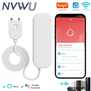 Tuya – capteur de fuite d’eau intelligent WIFI, alarme, détecteur de niveau d’eau, capteur de fuite d’inondation, télécommande avec application, système d’alarme de sécurité Tuya – capteur de fuite d’eau intelligent WIFI, alarme, détecteur de niveau d’eau, capteur de fuite d’inondation, télécommande avec application, système d’alarme de sécurité