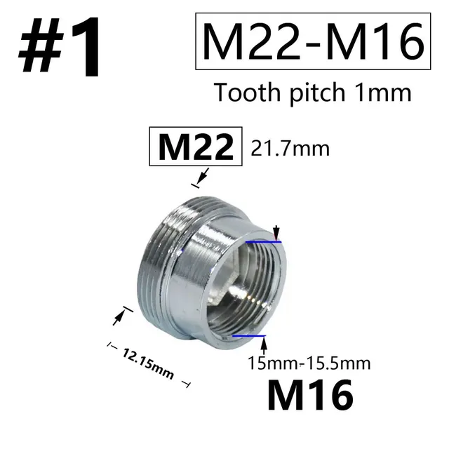 Coupleur de robinet d'eau en laiton argenté M16 M18 M20… – vue 3