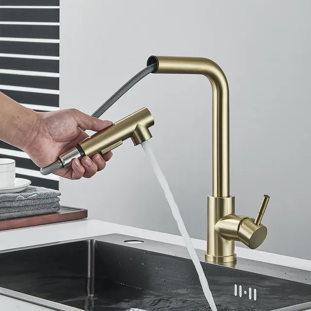 Robinet de cuisine extractible noir – vue 2