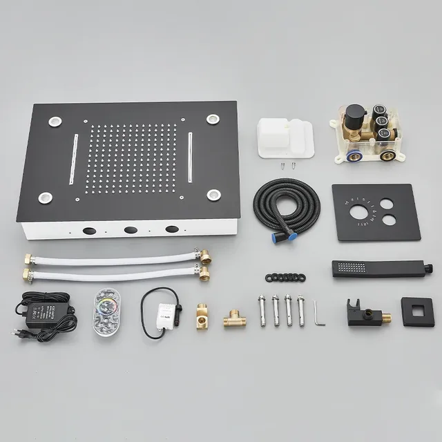 Pommeau de douche au plafond intégré noir – vue 5