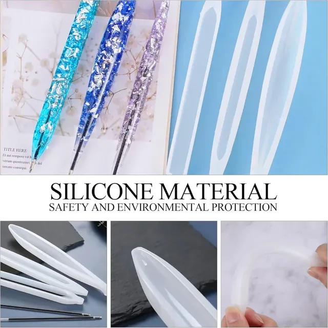 3 moules en silicone pour fabrication de stylos en… – vue 3