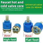 Cartouche de robinet universelle en céramique, noyau de mitigeur chaud-froid 35/40mm, pied plat/haut