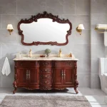 Armoire de salle de bain blanche européenne, meuble sous évier, 80-120cm, nordique américain, chêne rouge, marbre, double lavabo pour le visage