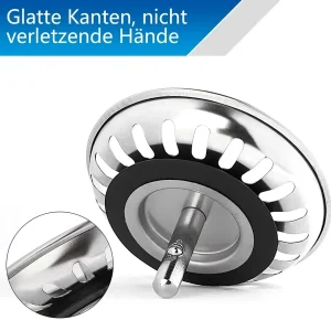 Crépine d’évier de cuisine 304 bouchon d’eau en acier inoxydable 80/82/84MM bouchon de filtre à eau d’évier de salle de bains accessoires d’évier de vidange de lavabo Crépine d’évier de cuisine 304 bouchon d’eau en acier inoxydable 80/82/84MM bouchon de filtre à eau d’évier de salle de bains accessoires d’évier de vidange de lavabo