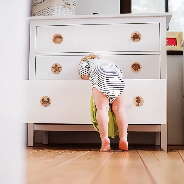 Boutons d'armoire en bois à porte ronde – vue 6