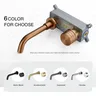 Robinet de lavabo mural minimaliste en laiton brossé or… – vue 6