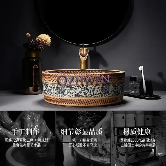Lavabo en céramique de style européen avec ensemble de… – vue 4