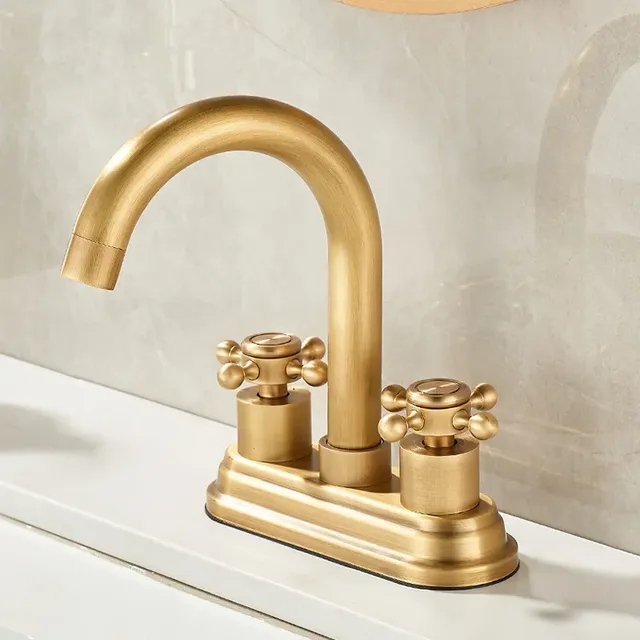 Robinet de lavabo de salle de bains en laiton Antique… – vue 4