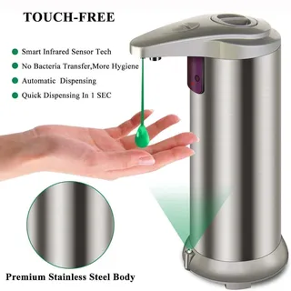 Distributeur automatique savon sans contact inox brossé 250ml capteur…