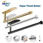 Porte-serviettes en rouleau porte-papier adhésif porte-serviettes en papier porte-rouleau de serviettes en papier bâton sur armoire murale support mural pour cuisine