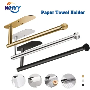 Porte-serviettes en rouleau porte-papier adhésif porte-serviettes en papier porte-rouleau de serviettes en papier bâton sur armoire murale support mural pour cuisine
