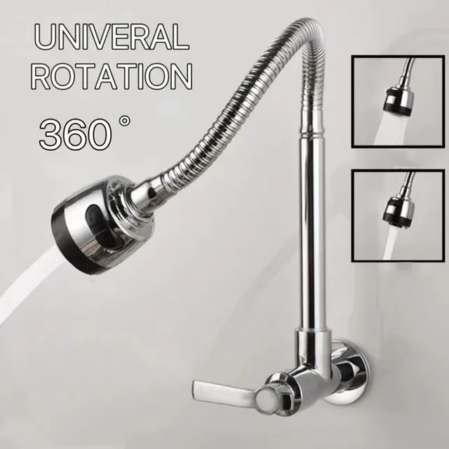 Robinet mural cuisine col cygne flexible extensible tête… – vue 7