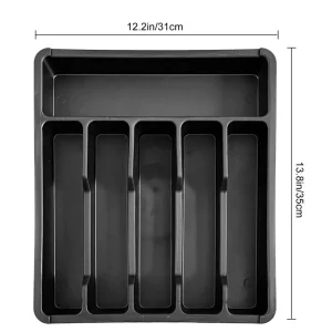 Plateau organisateur de tiroir 35x31cm, pour tiroir de cuisine, porte-couverts extensible, séparateur d&rsquo;ustensiles réglable, spatule, rangement de Gadgets