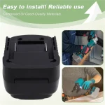 adaptateur convertisseur batterie 18V 12V lithium compatible outils électroportatifs compact robuste ABS connecteurs métalliques portable prolongateur autonomie installation simple sécurité