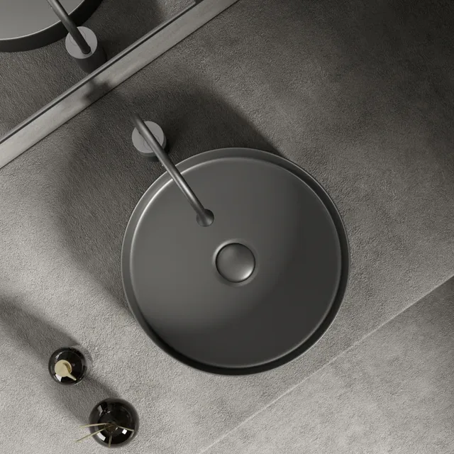 Lavabo de salle de bain moderne en céramique… – vue 3