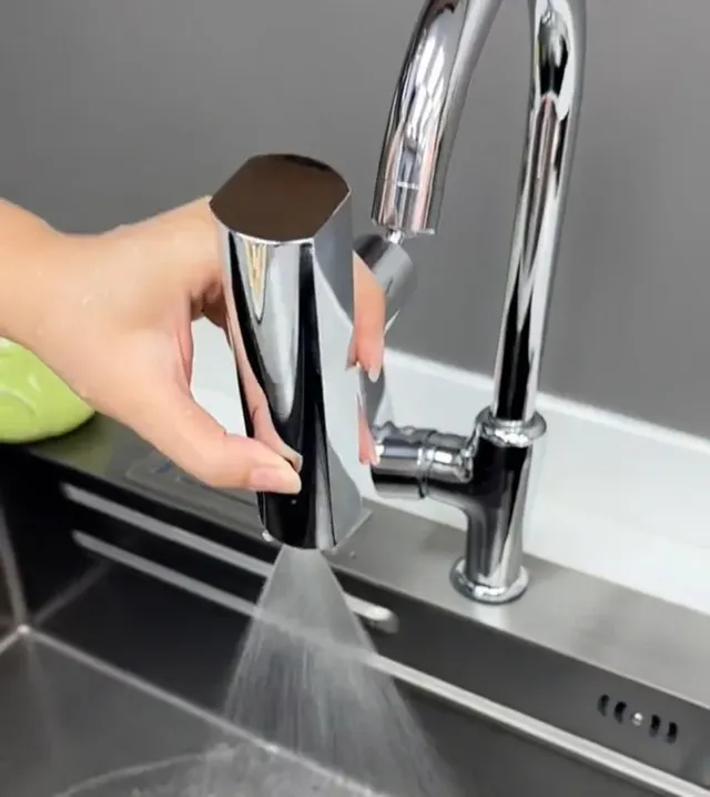 Robinet de cuisine cascade flux pulvérisateur tête… – vue 3