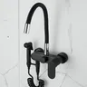 BAKALA robinet de cuisine mural en laiton noir mat – vue 6