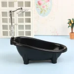 Jouet de simulation de maison de course noire pour enfants, mini meubles, modèle de baignoire, accessoires pour enfants, décoration de maison de beurre, 1 ensemble
