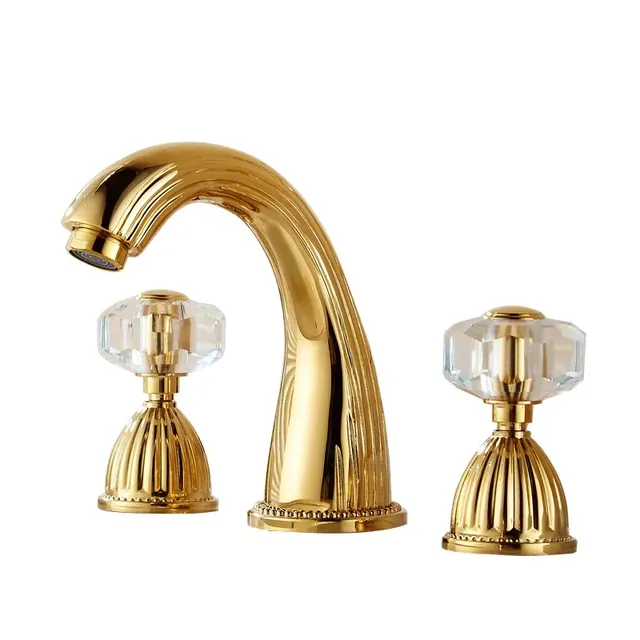 Robinets de lavabo poignée en cristal robinet d'évier de… – vue 7