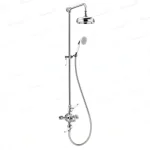 HOBathtub-Ensemble de douche thermostatique mural en laiton, style européen, poignée unique classique, finition chromée