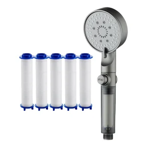 Pommeau de douche filtré 5 Modes avec pomme de douche à main avec buses en Silicone portables pulvérisateur réglable pour dortoir de gymnastique à domicile