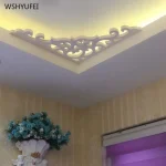2 pièces marketing Direct moderne PVC plafond coin fleur bois panneau en plastique creux décoratif sculpté stickers muraux fleur sculptée
