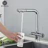 Robinet de cuisine filtré extractible en laiton chromé – vue 1