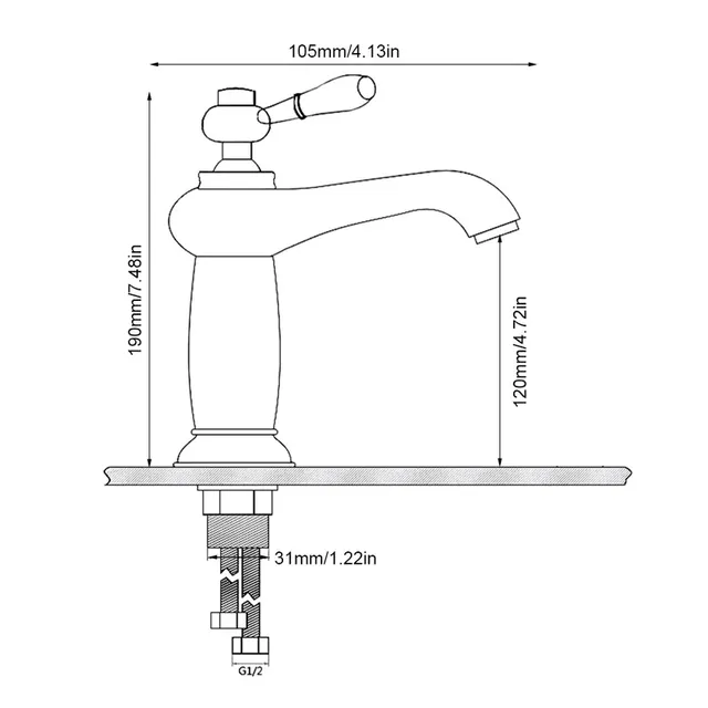 Robinet de bain de lavabo de luxe – vue 3