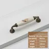 Poignée bouton céramique porcelaine ivoire floral rose… – vue 5