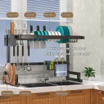 Étagère de vidange en acier inoxydable pour évier de cuisine, comptoir de rangement multifonctionnel, bol, plat, couteau, fourchette, support d&rsquo;organisation
