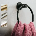Anneau porte-serviettes, porte-serviettes moderne pour mur, porte-serviettes de salle de bain en acier inoxydable SUS304, porte-serviettes rond de salle de bain, porte-serviettes