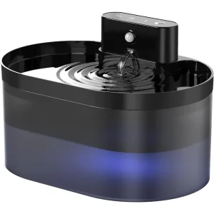 Fontaine d&rsquo;eau pour animaux de compagnie, distributeur automatique de 2,2 l à piles, fontaine à boire Rechargeable pour chats avec capteur de mouvement