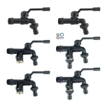 Tuyau en laiton noir pour jardin extérieur, anti-gel, bibcocks avec sortie touristique pour machine à laver, 1/2 po