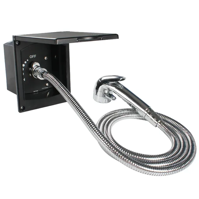 Boîte douche extérieure encastrable noir blanc ABS UV… – vue 6