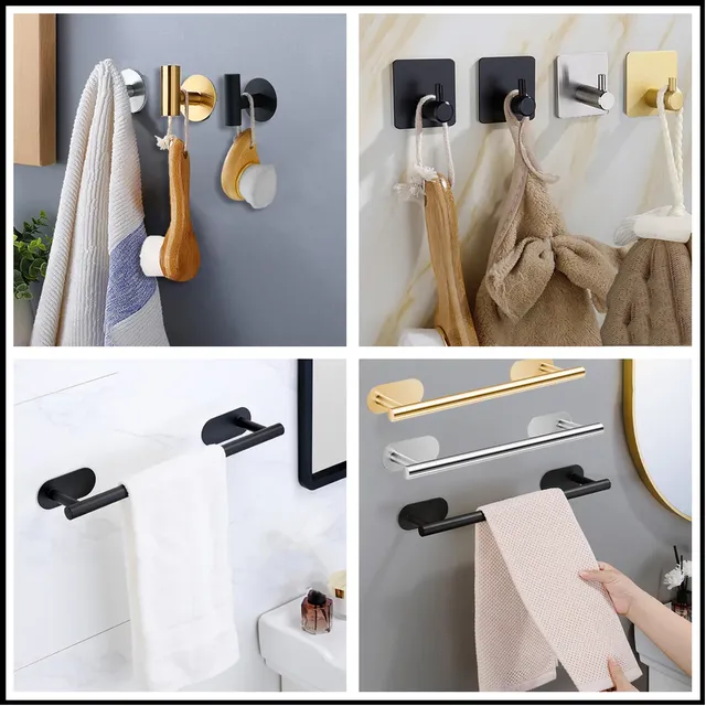 Porte-serviettes adhésif pour mur de salle de bain – vue 6