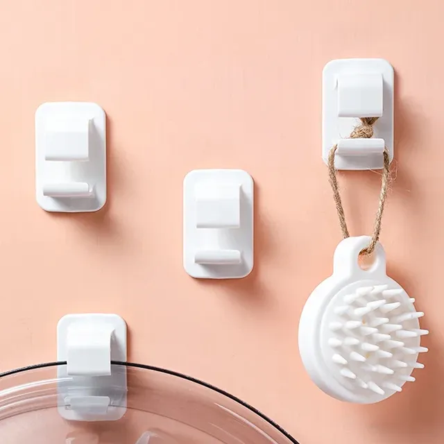 Crochets adhésifs muraux salle bain plastique blanc… – vue 5