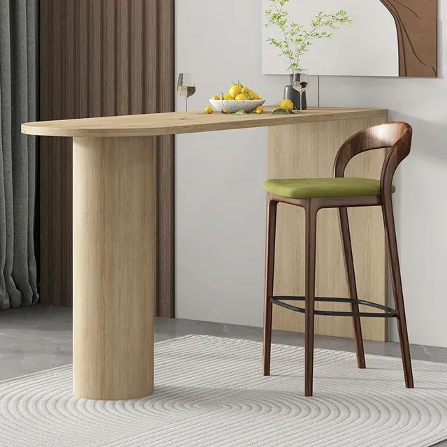 Tabouret de Bar en bois avec dossier – vue 2
