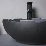 Évier de Lavabo en Céramique Noire – vue 6