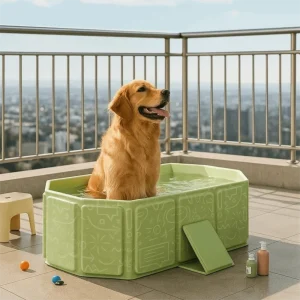 Baignoire pliante Portable de grande capacité, gain de place, baignoire multifonctionnelle pour chien avec trous de Drainage, lavabo de douche en PVC pour chat