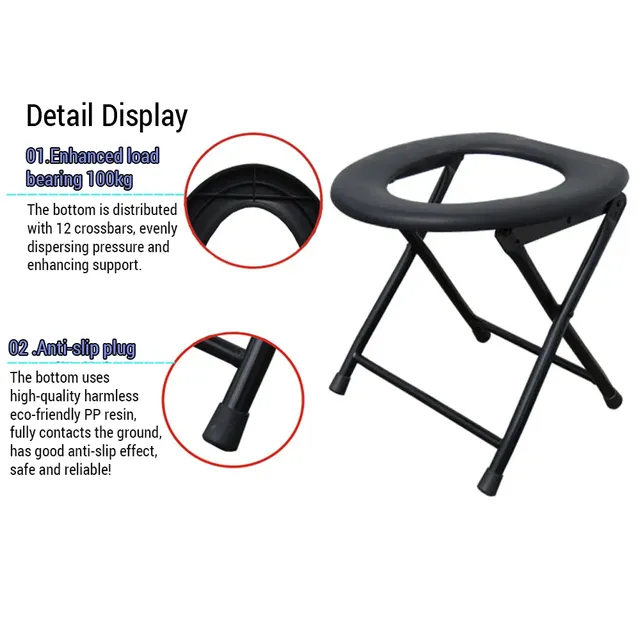Siège toilette pliant portable camping adulte… – vue 5