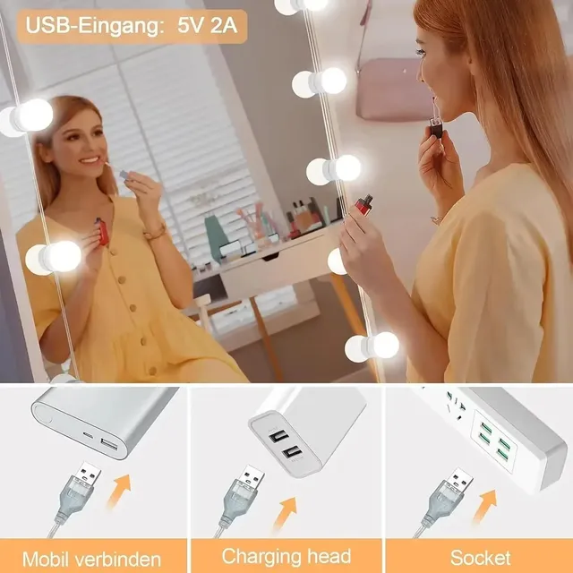 Miroir de maquillage miroir LED avec lumières – vue 3